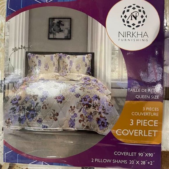 BRAND NEW PREMIUM HIGH QUALITY 3-PIECE COVERLET SET - Picture 7 of 10